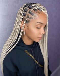 image 19 613 And Silver Braids, Box Dreads, Blonde Knotless Braids, Blonde Knotless, Quick Braids, Knotless Box Braids, Blonde Box Braids