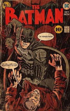 the cover to batman comics, with an image of a man in red and black