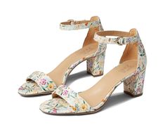 Naturalizer Vera | Zappos.com Floral Sandals Heels, Floral Heels Wedding, Wildflower Wedding Shoes, Spring Sandals With 4-inch Heel And Medium Width, White Floral Heels, Spring Ankle Strap Heels With Removable Insole, Floral Wedding Shoes, Spring Wedding Shoes, Patterned Heels