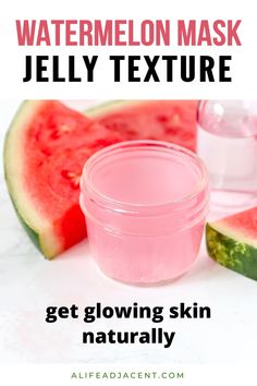 Diy Jelly Face Mask, How To Make Jelly Mask At Home, Watermelon Skincare, Tomato Face Mask, Jelly Face Mask, Get Glowing Skin Naturally, Watermelon Face Mask, Diy Vitamin C Serum, Watermelon Face