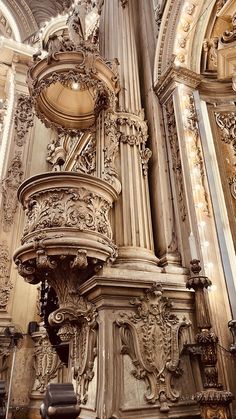 an ornately decorated wall in a church