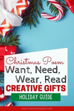 christmas poem want need wear read creative gifts holiday guide