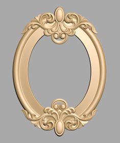 an ornate gold frame on a gray background