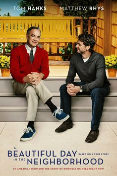 two men sitting on a bench in front of a porch with the caption beautiful day, neighborhood