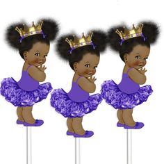 3 Purple Gold Princess Centerpieces African American Birthday | Etsy African Pictures, Baby Shower Table Decor, Baby Afro, Shower Table Decor, Princess Centerpieces, Babby Shower, Art Ballerina, Girl Shower Themes, Baby Shower Table Decorations