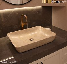 We design and manufacture washbasins for individual clients, interior designers, wholesale and hotels. This model of the countertop washbasin can be made in 3 different colors of natural stone. Countertop Marble, Stone Washbasin, Cream Marble, Countertop Sink, Stone Bathtub, Marble Sink