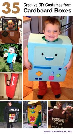 the 25 creative diy costumes from cardboard boxes are great for kids and adults to make