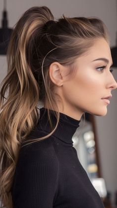 Ponytail Night Out, Evening Cocktail Outfit, Cocktail Wedding Hairstyles Guest, Ponytail For Party, Sleek Updo Ponytail, High Ponytail Updo Wedding, Sleek Ponytail Hairstyles Classy, High Pony Bridesmaid Hair, Hairstyles For Fancy Events