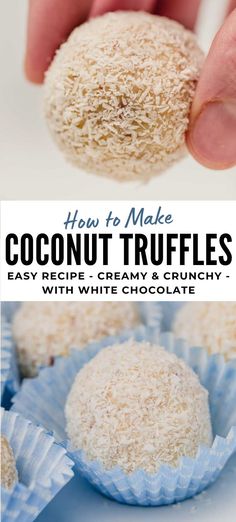 how to make coconut truffles easy recipe, creamy and crunchy with white chocolate