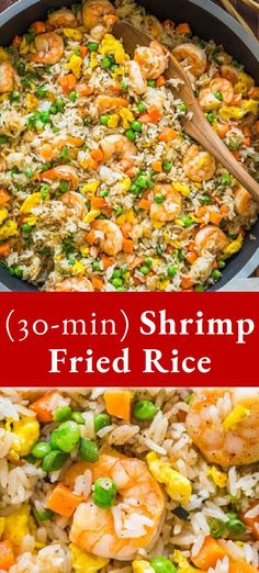 Shrimp Fried Rice is one of my go-to 30-minute dinners and my family can't get enough of it. Shrimp and Rice is the best way to use leftover white rice. High Protein Shrimp Fried Rice, Rice And Egg Recipe Dinners, Easy Shrimp Fried Rice With Egg, Keto Shrimp Fried Rice, Fish Fried Rice Recipes, Shrimp Fry Rice Recipes, Homemade Shrimp Fried Rice, Better Than Take Out Fried Rice, Rice To Go With Fish