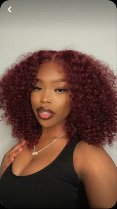 Color For Black Hair, Burgundy Hair Dye, Dyed Curly Hair, Girl Hair Colors, Red Hair Inspo, Red Curly Hair, Ginger Hair Color, Colored Curly Hair, Dyed Natural Hair