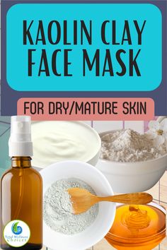 Kaolin Clay Face Mask for Dry/Mature Skin Clay Face Mask Diy, Exfoliating Products, Face Mask Diy, Clay Face Mask, Clay Face, Clay Faces, Diy Recipe