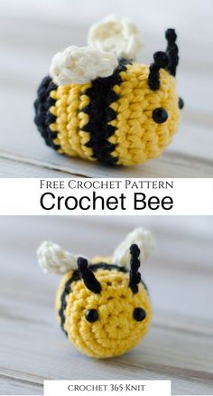 the crochet bee is made with two different colors