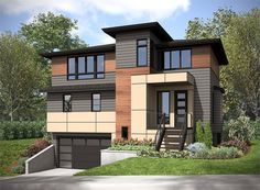 this is an artist's rendering of a two - story house