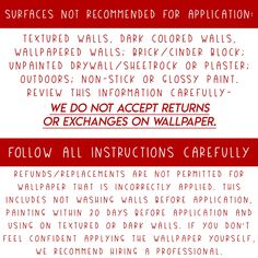 the instructions for applying wallpapers on walls and ceilings to protect them from falling