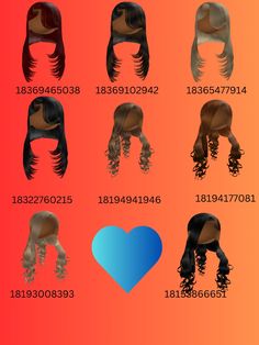 an image of different types of wigs and haircuts on a red background