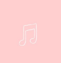 a white musical note on a pink background