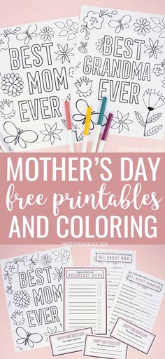 mother's day free printables and coloring pages for kids to color on