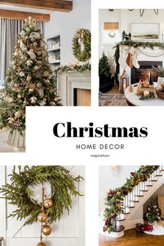 christmas home decor is featured in this collage