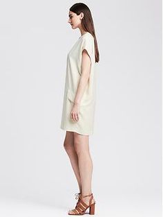 Crepe Cocoon Dress Cocoon Dress, White Dress, White