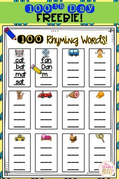 a printable worksheet with words and pictures on it