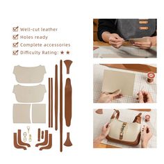 【Perfrct Kit】- Our luxurious DIY leather is pre-cut, pre-punched, and fully packed. Anyone can easily complete our set.This perfect DIY craft set includes complete materials and tool accessories you need to start. Customers do not need to purchase any other extra materials. Leather Handbag Patterns