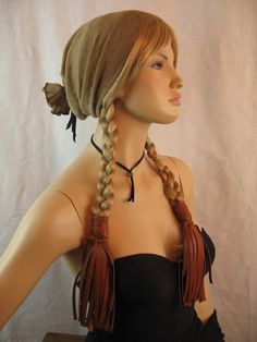 Leather Hair Wrap, Boho Hair Wrap, Redhead Fashion, Boho Chic Hairstyles, Bohemian Hair Accessories, Brown Plain, Oh My Goddess, Boho Hair, Awesome Hair