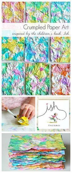 crumbled paper art project for kids with instructions and pictures to make them look like they