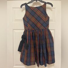 Nwot..In Excellent Condition..Never Worn! Plaid Sleeveless School Dress, Sleeveless Plaid School Dress, Multicolor Sleeveless Dress For School, Preppy Plaid Sleeveless Dress, Blue Dress For Fall Dress-up, Multicolor Fitted Dress For School, Fitted Multicolor Dress For School, Fitted Multicolor Dresses For School, Preppy Blue Dresses For School