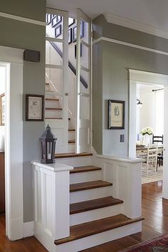 the stairs in this house are made of wood