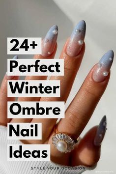 Almond Ombré Nails, Winter Nail Trends, Nails For Winter, Purple Ombre Nails, Festive Nail Designs, Classy Nail, Ombre Manicure, Velvet Nails, Snowflake Nail Art