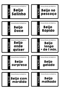 several different types of labels with spanish words on them, all in black and white