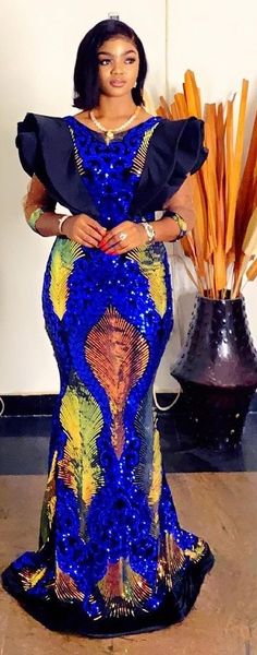 African Print Long Dress, Joy Fashion, Long African Dresses, Fashion Traditional, African Maxi Dresses