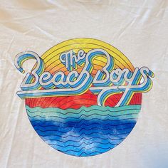 New White Beach Boys T-Shirt Summer Fun!! Retro Beach T-shirt With Text Print, Beach Boys, White Beach, Summer Tshirts, Boys T Shirts, Summer Fun, Colorful Shirts, Color White, Womens Tops