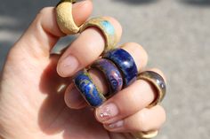 handmade ceramic rings I love rings!! So I make a lot of rings for myself. this is a batch of rings freshly fired with some new clay and glazes i'm trying out, I love the way they fired! red clay fired to cone 5 each is double or triple dipped during glazing process, creating beautiful glaze combo and depth in color these are roughly size 4 **due to alteration during firing, these are not perfect circles, sizing may be a little off** I also have other sizes in my shop, each ring is one of a kind Dope Jewelry Accessories, Handmade Ceramic Planters, Orange Mugs, Small Ceramic Bowl, Light Sky Blue, Ceramic Ring, Face Mug, Ceramic Rings, Dope Jewelry