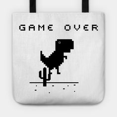 a tote bag with an image of a t - shirt that says game over