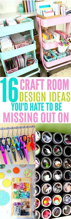 These 16 Craft Room Organization Ideas Are Simply AMAZING! If you are looking to fix up your craft room in the near future, here are some awesome inspirational bloggers to check out! Craft Room Organization Ideas, Craft Room Organization Diy, Room Organization Ideas, Craft Room Design, Beautifully Organized, Organizing Hacks, Scrapbook Room, Ideas Craft, Mason Jar Crafts Diy