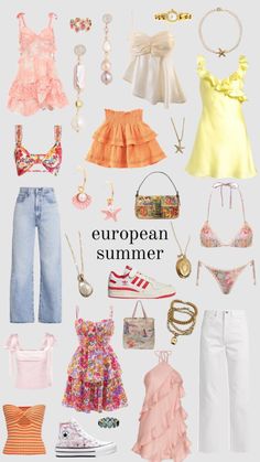 Beachy Outfits, European Summer Outfits, Europe Outfits, Outfit Inspo Summer, Italy Outfits, Casual Preppy Outfits, Looks Party