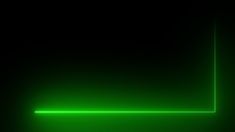 a black background with green lines in the center and an orange light at the end