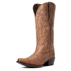 This classic country beauty features traditional Western stitching and is crafted for supreme quality and comfort. Designed with our StretchFit technology, it features a wider shaft entry and hidden elastic panels to help accommodate a wider range of calf sizes in a most flattering way. Heritage X Toe Elastic Wide Calf Western Boot | Product Features : 0 : ATS® technology provides ergonomic support on uneven terrain, 1 : StretchFit panels under the pull tabs give an additional inch to fit a wide Wide Calf Cowboy Boots For Women, Vegas Shopping, Brown Cowgirl Boots, Aesthetic Country, Style Roots, Short Cowboy Boots, Cowgirl Boots Outfit, Elastic Boots, Boot Collection