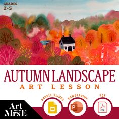 Autumn Landscape | Digital Mixed Media Elementary Art Lesson – Art With Mrs. E Landscape Art Lessons, Artist Monet, Digital Mixed Media, Fall Art Projects, Landscape Digital, Art Lessons For Kids, Watercolor Pet Portraits, Art Corner, Art Lessons Elementary