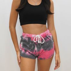 Creatures Of Comfort, Rejoice! Whether You’re Working From Home Or Enjoying Your Sunday Slumber, Tie Dye Shorts Are Both Effortlessly Cool And Comfortable. Street-Ready Look,They’ll Become Your Favourite Shorts. Shorts Are Super Soft And Include A Drawstring And Pockets. Suit For Casual Wear, Lounge Wear, Workout, Running And Daily Wear. Provides Exceptional Quality Value & Style & Are Available In 6 Colors: Grey And Pink; Grey And Yellow; Grey's; Hot Pink And Grey; Pastel; Light Blue And White Pink Leisure Bottoms With Elastic Waistband, Leisure Pink Bottoms With Elastic Waistband, Pink Stretch Bottoms For Leisure, Trendy Pink Bottoms For Leisure, Sporty Pink Bottoms For Summer, Pink Cotton Pajama Shorts For Leisure, Trendy Leisure Shorts For Beach Season, Trendy Beach Season Leisure Shorts, Pink Summer Pajama Shorts With Elastic Waistband