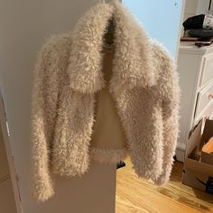 Billabong Fuzzy/Teddy Coat. Never Worn Fluffy Long Sleeve Party Outerwear, Cream Long Sleeve Outerwear For Party, Cream Long Sleeve Party Outerwear, Billabong Jacket, Teddy Bear Jacket, Fuzzy Coat, Billabong Women, Wrap Jacket, Teddy Jacket