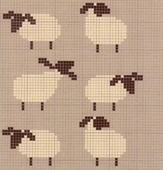 a cross stitch pattern with sheep on it