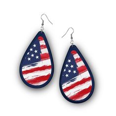 Blue Patriotic Earrings For Independence Day, Patriotic Multicolor Earrings For Independence Day, Patriotic Blue Earrings For Independence Day, Patriotic 4th Of July Earrings, Patriotic Earrings For 4th Of July, Independence Day Gift Dangle Earrings, Independence Day Dangle Earrings Gift, Independence Day Dangle Earrings As Gift, Multicolor Earrings For Independence Day Gift