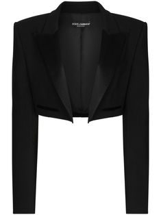 Find DOLCE & GABBANA Double-breasted Cropped Jacket on Editorialist. black virgin wool blend gabardine weave peak lapels long sleeves faux pocket detail cropped Black Tweed, Exclusive Fashion, Cropped Jacket, Ski Wear, Crop Jacket, Pocket Detail, Jacket Tops, All Fashion, Suits For Women