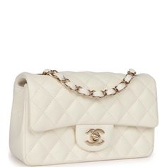 Chanel Mini Rectangular, Chanel White, Chanel Box, Mini Classic, Classic Flap Bag, Chanel Mini, Bag Light, Classic Flap, Exclusive Bag