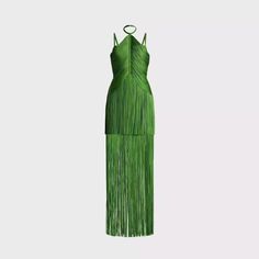 This elegant Tassel Decor Halter Maxi Dress is perfect for any occasion. The halter neck design adds a touch of sophistication while the tassel details elevate the look. Made with high-quality fabric in a stunning green hue, this dress is both comfortable and stylish. Perfect for achieving a chic and timeless look. Fabric: Slight Stretch Material: Polyester Fiber Elegant Fitted Maxi Dress With Tassels, Green Summer Gala Midi Dress, Green Summer Midi Dress For Gala, Green Midi Dress For Summer Gala, Chic Green Halter Dress For Evening, Elegant Party Maxi Dress With Tassels, Sleeveless Green Midi Dress For Gala, Green Halter Neck Dress For Evening, Green Halter Neck Dress For Formal Occasions