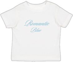 Screen Printed Shirt, Romantic Blue, Logo Baby, Cap Sleeve Tee, Screen Printing Shirts, Blue Logo, Logo Graphic, Baby Tee, Cap Sleeve