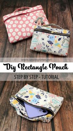 the diy rectangle pouch sewing pattern is easy to sew, and it's perfect for beginners